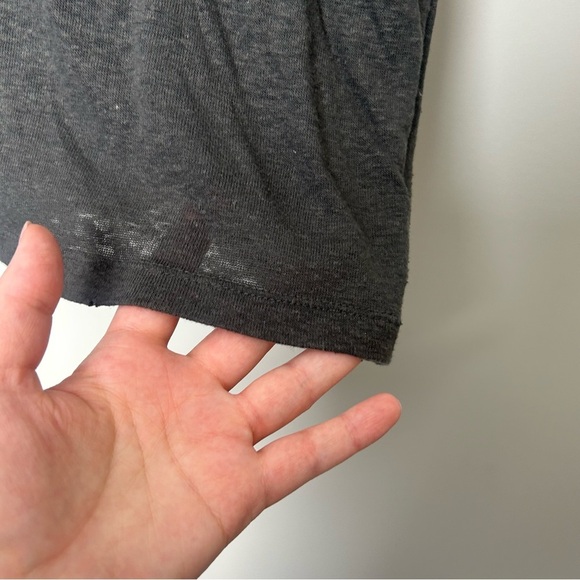 Aerie Charcoal Deep Blue Linen Blend Crewneck Tee - Picture 2 of 4